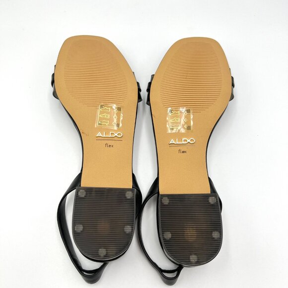 Aldo Womens Size 6.5M Black Low Block Open Toe Slingback Heels Sandals Shoes - Picture 9 of 12